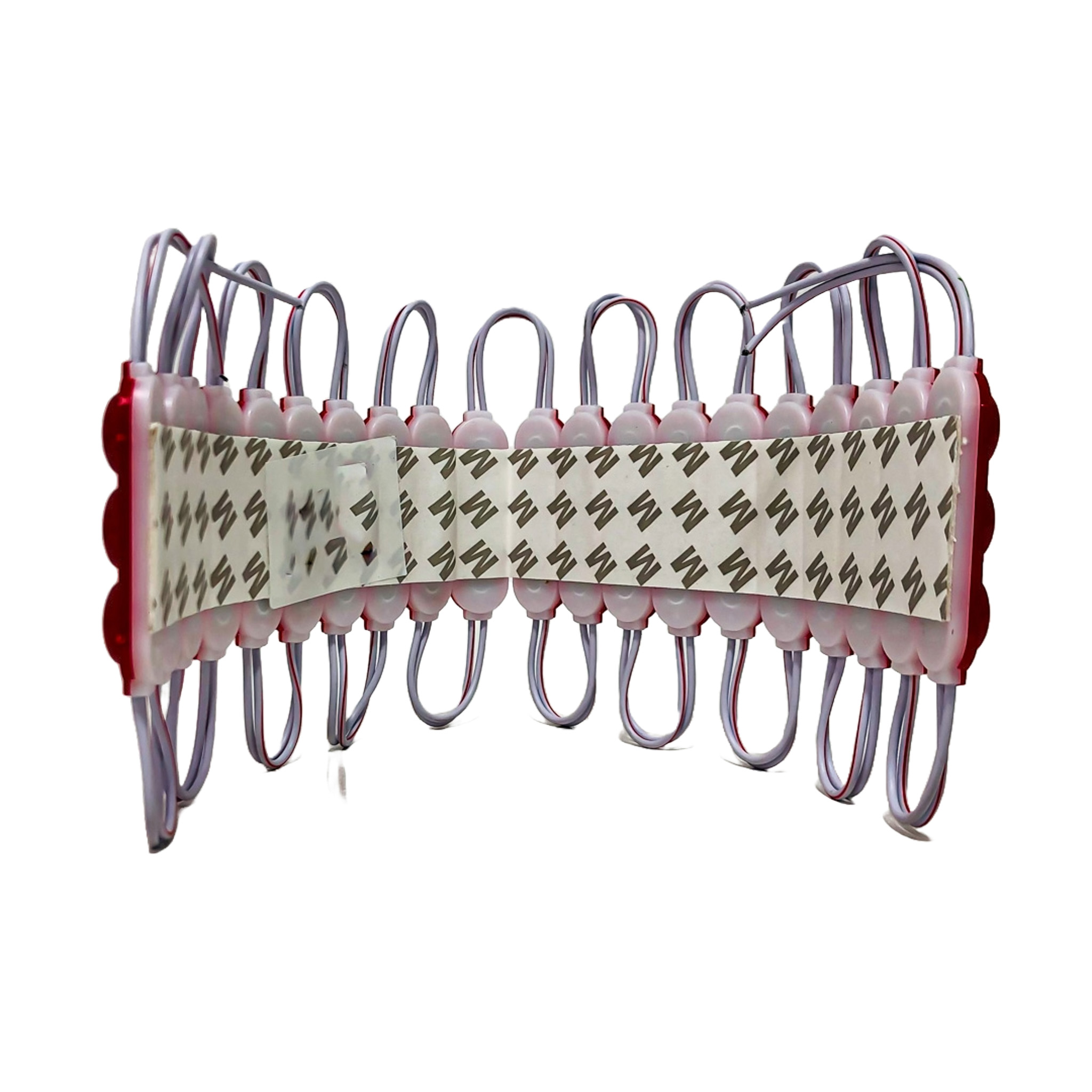 MODULO LED COB 3 LED COB CIRCULAR FUME AUTOADHESIVO 24V COLOR ROJO 7CM X 1,5CM  CANTIDAD POR CAJA MASTER 2000 - 3