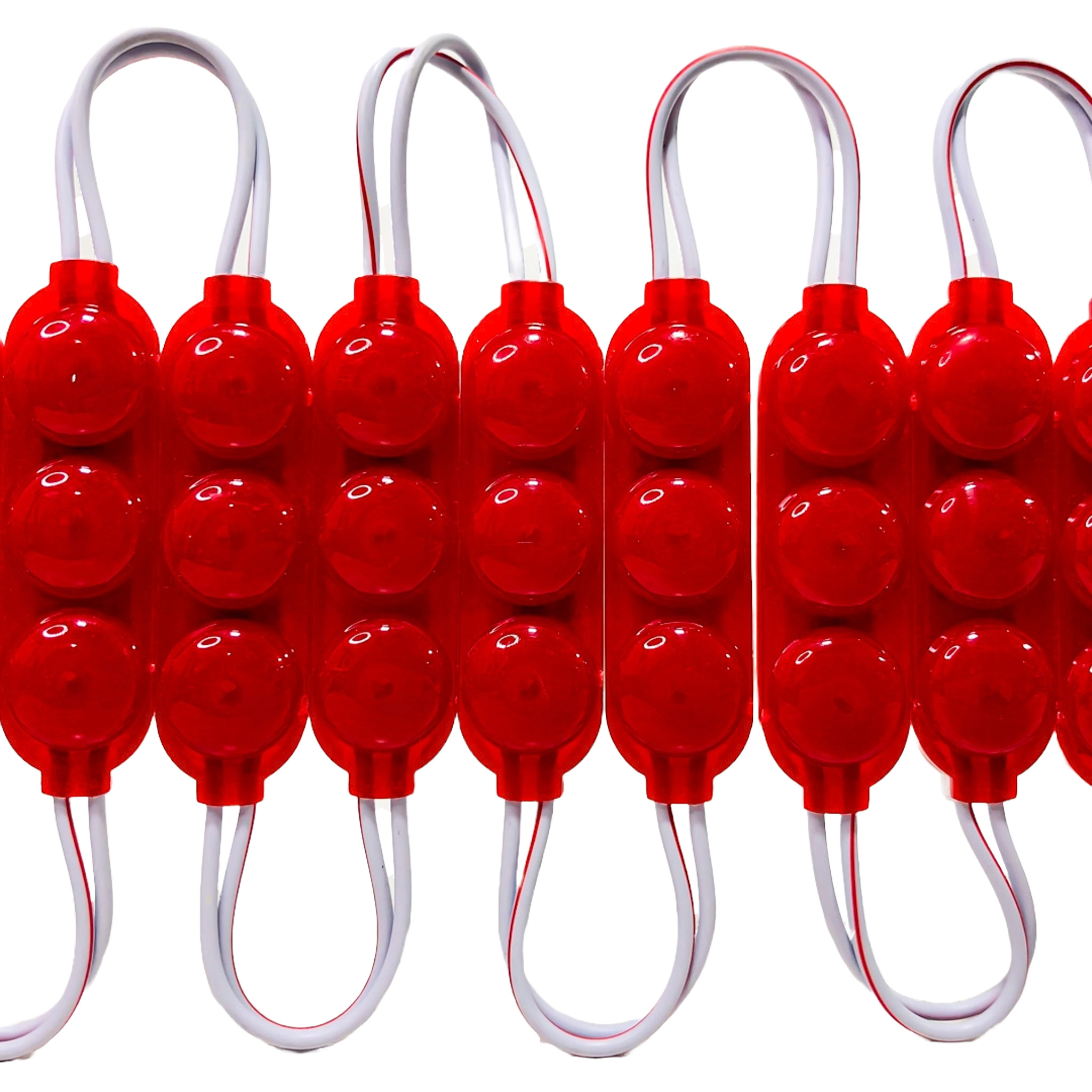 MODULO LED COB 3 LED COB CIRCULAR FUME AUTOADHESIVO 24V COLOR ROJO 7CM X 1,5CM  CANTIDAD POR CAJA MASTER 2000 - 4