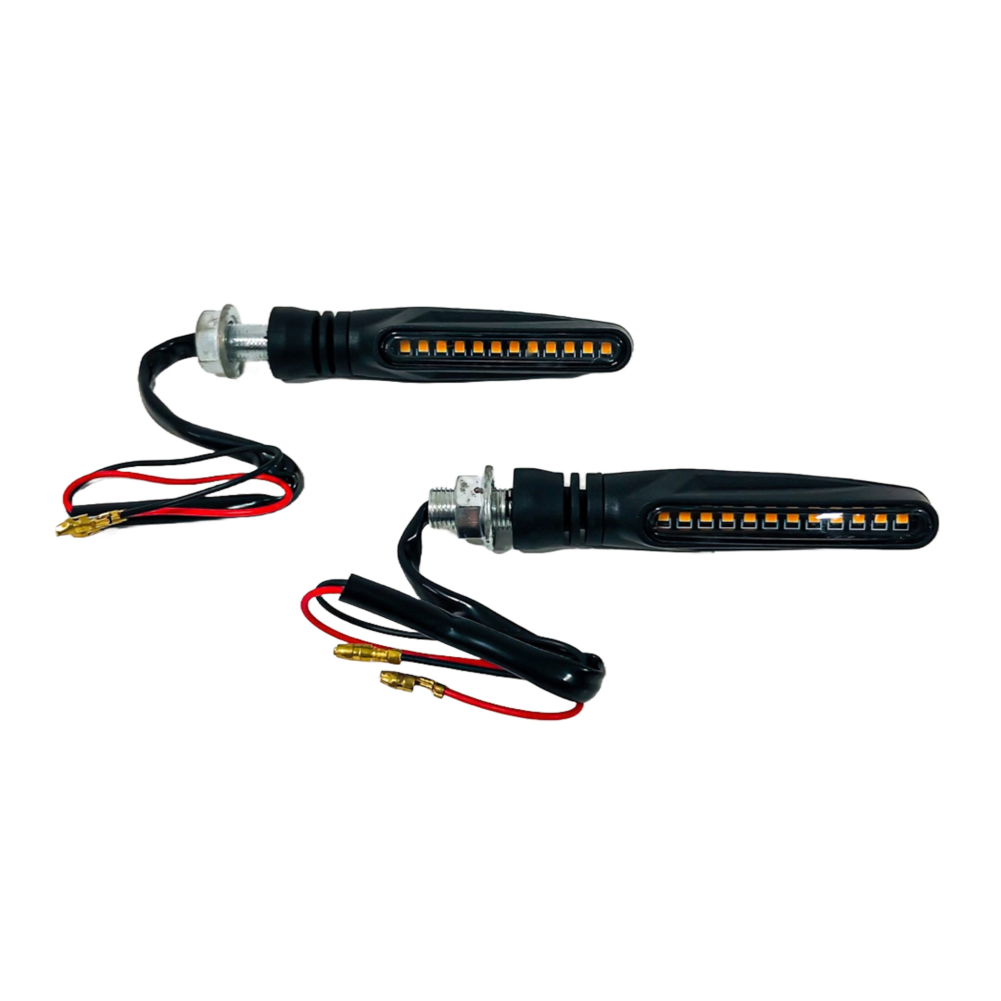 OFF ROAD FARO DE LED UNIVERSAL - LUZ DE GIRO GIRO PARA MOTO CON LUZ LED RUNNING AMBAR Y LUZ DE GIRO AMBAR 12V  - JUEGO DE 2 UNIDADES MEDIDAS 120*20*25 (mm) - 5