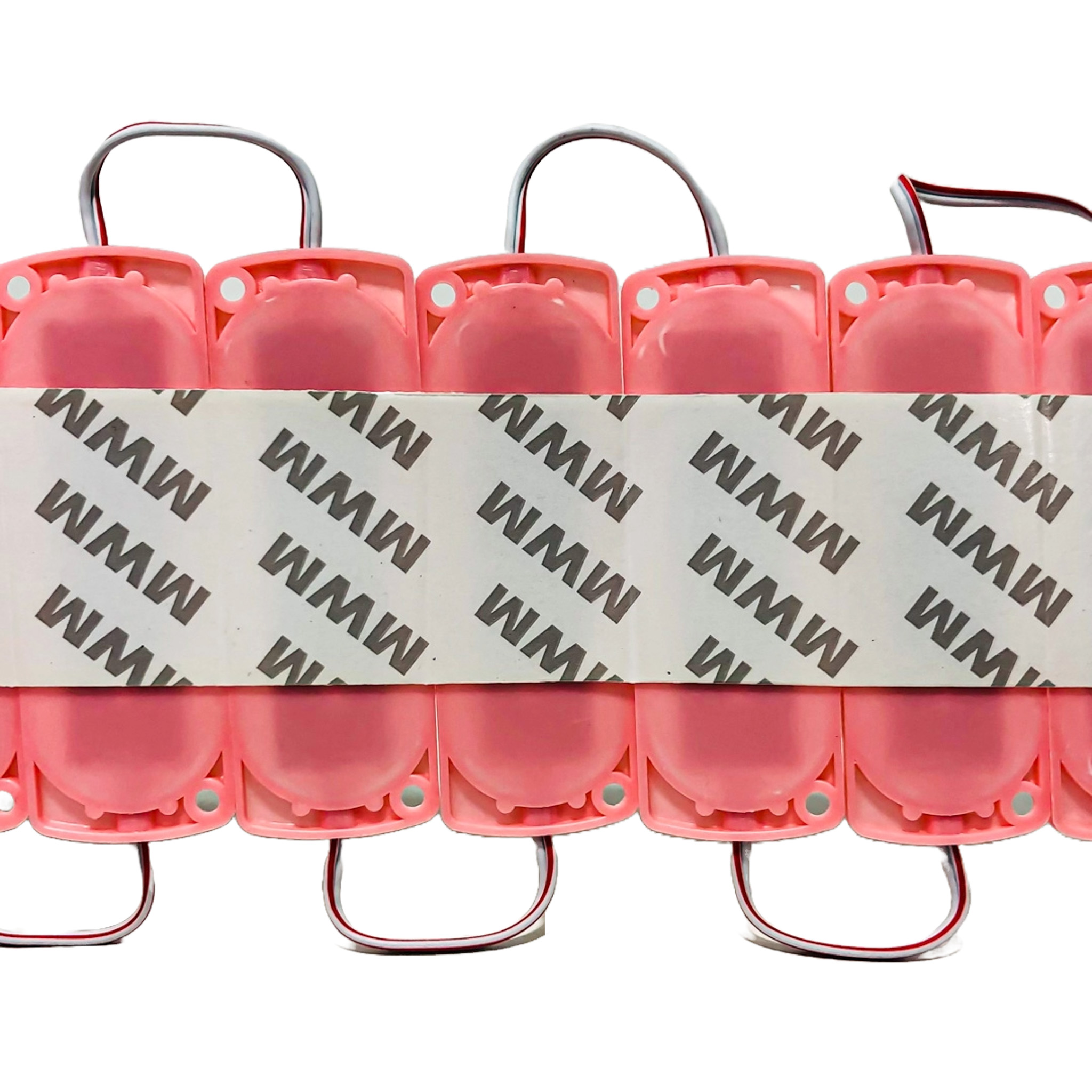 MODULO LED SMD 12 LED SMD AUTOADHESIVO 12V COLOR ROSA 10CM X 3CM CANTIDAD POR CAJA MASTER 2000 - 2