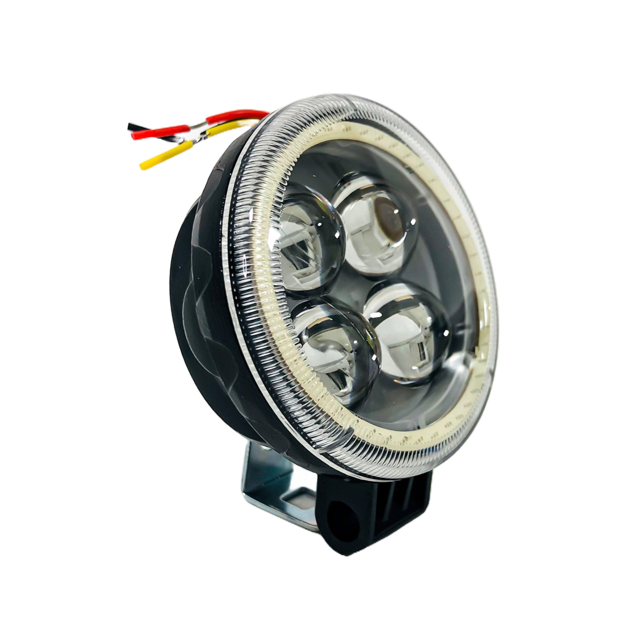 OFF ROAD FARO DE LED LUZ LED BLANCA ESTABLE CON OJO DE ANGEL ROJO CON FUNCION FLASH 9V-36V 4 LED - 12 WATTS  MEDIDAS 105*55(MM) - 5