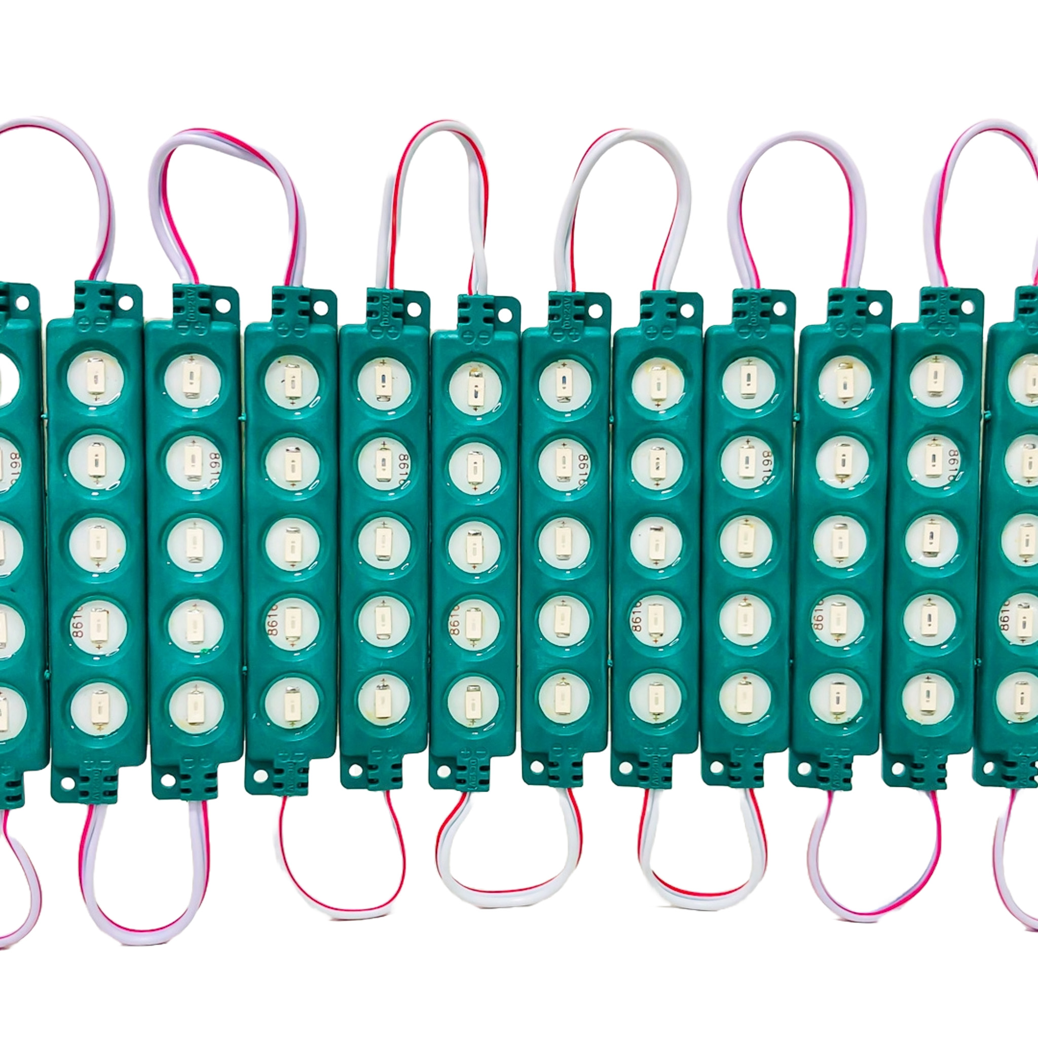 MODULO LED COB 5 LED COB CIRCULAR AUTOADHESIVO 24V COLOR VERDE 7CM X 1,5CM - 4