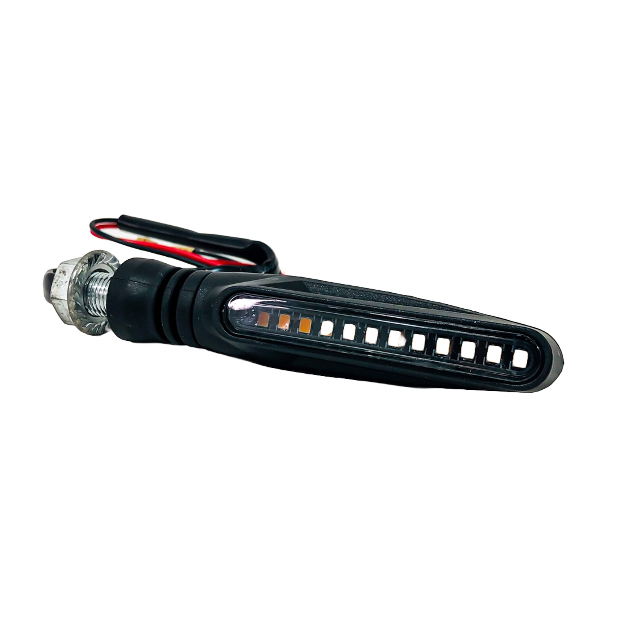 OFF ROAD FARO DE LED UNIVERSAL - LUZ DE GIRO GIRO PARA MOTO CON LUZ LED RUNNING AMBAR Y LUZ DE GIRO AMBAR 12V  - JUEGO DE 2 UNIDADES MEDIDAS 120*20*25 (mm) - 8