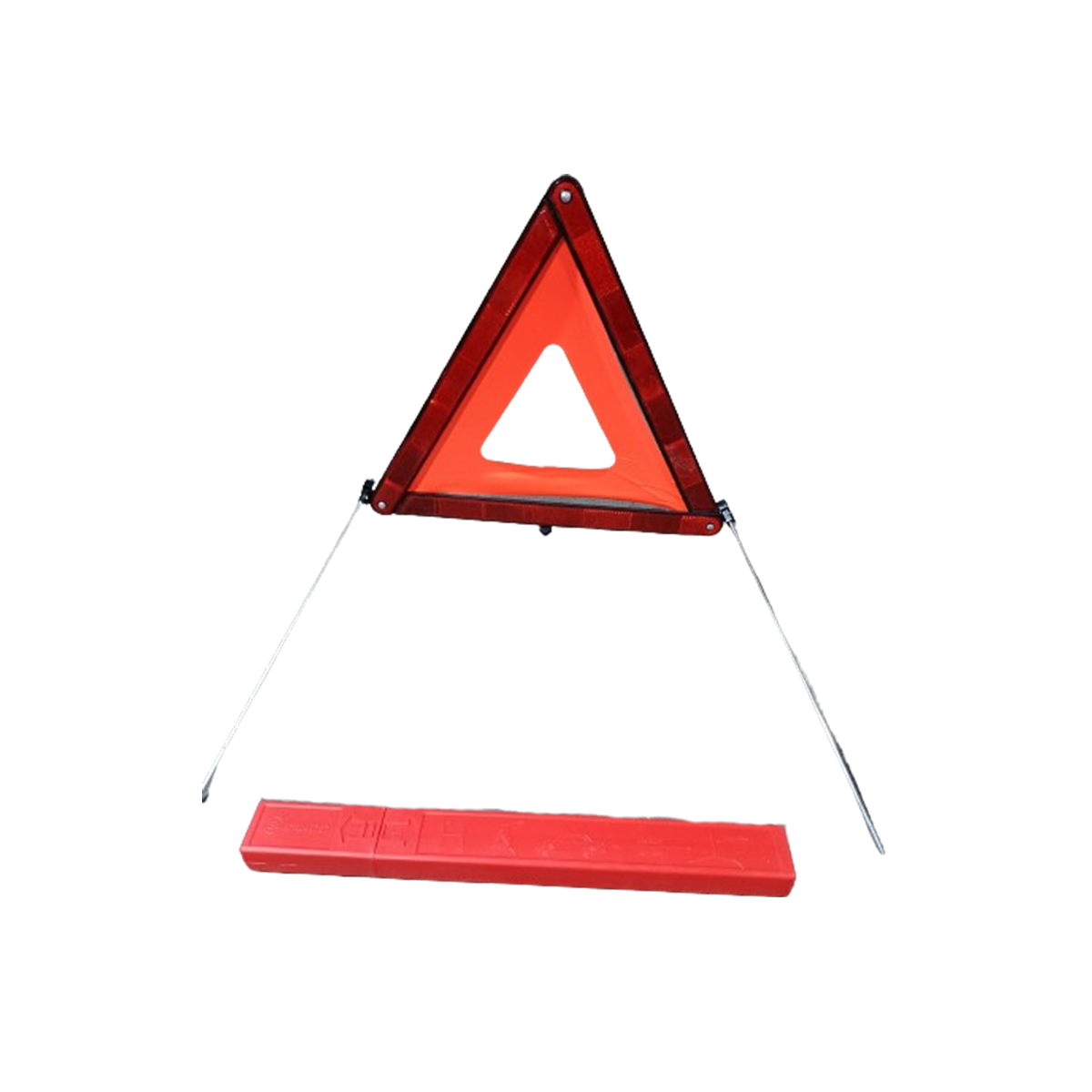 BALIZA HOMOLAGADA CON CHAS CAJA PLASTICA CON REFLECTOR DE TELA Y SOPORTE DE HIERRO ALTO 45 CM ANCHO 32 CM PESO 330 GRAMOS