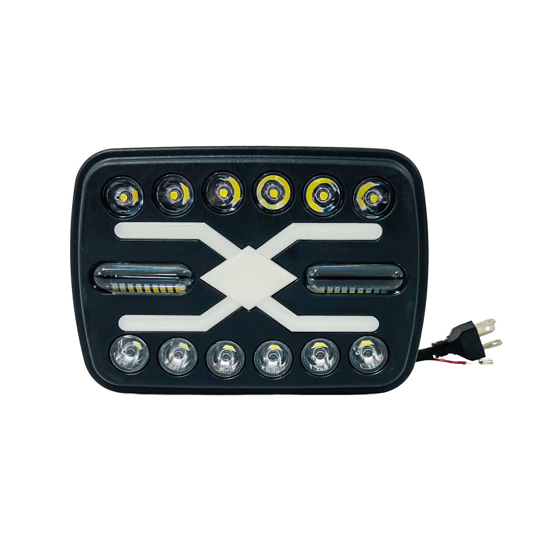 OFF ROAD FARO DE LED UNIVERSAL LUZ MULTILED BLANCA Y AMBAR CON FUNCION ALTA Y BAJA  9V-36V 140 WATTS  MEDIDAS 7"