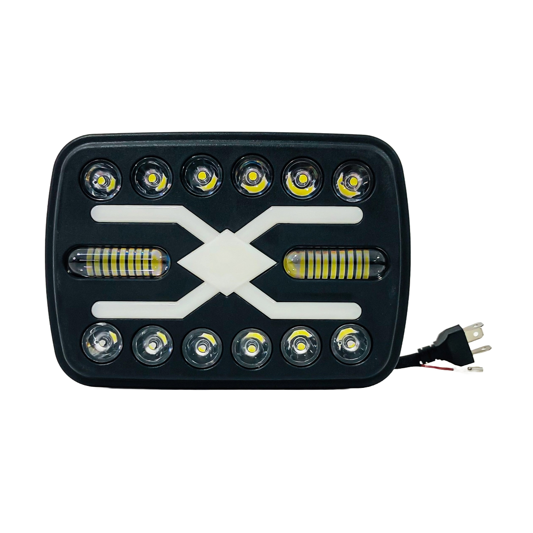 OFF ROAD FARO DE LED UNIVERSAL LUZ MULTILED BLANCA Y AMBAR CON FUNCION ALTA Y BAJA  9V-36V 140 WATTS  MEDIDAS 7" - 7