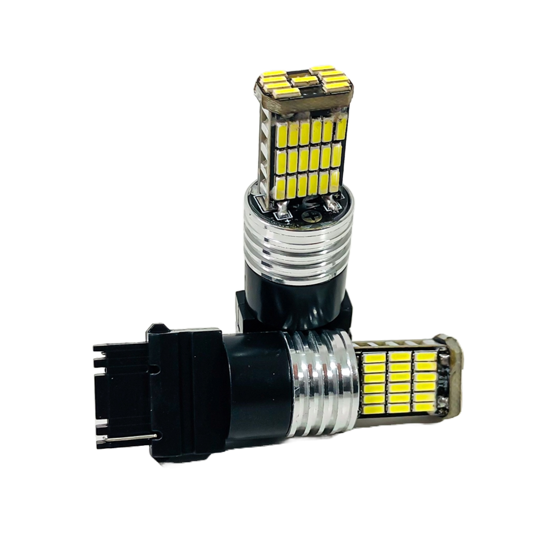 LED SEÑALIZACION CANBUS BLISTER X 2 - 3156 P27W 1 POLO CULOTE PLASTICO 45 LED 3014 SMD - CANBUS - BLANCO 12V - 24V - 7