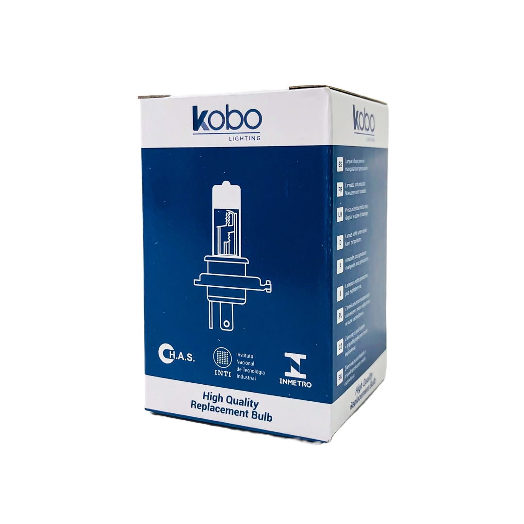 LAMPARA HALOGENA ESTANDAR H4 PT43 12V 60/55W KOBO (CODIGO ANTERIOR: 12342KO) CANTIDAD POR CAJA MASTER 250 - 7