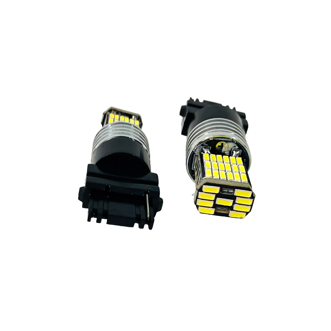 LED SEÑALIZACION CANBUS BLISTER X 2 - 3156 P27W 1 POLO CULOTE PLASTICO 45 LED 3014 SMD - CANBUS - BLANCO 12V - 24V - 8