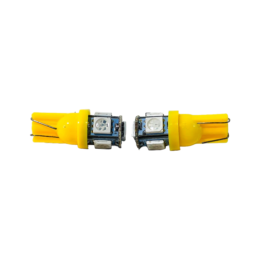 LED SEÑALIZACION SMD BLISTER X 2 - 2821 - T10 - W5W 5 SMD 5050 SMD - AMARILLO 24V- BLISTER X 2 UNIDADES CANTIDAD POR CAJA MASTER 1500 - 5