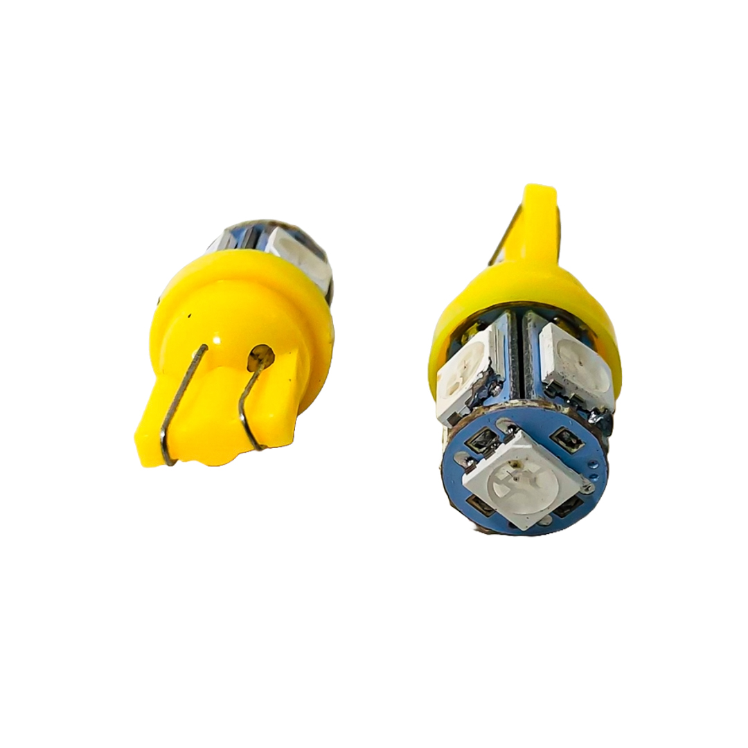 LED SEÑALIZACION SMD BLISTER X 2 - 2821 - T10 - W5W 5 SMD 5050 SMD - AMARILLO 24V- BLISTER X 2 UNIDADES CANTIDAD POR CAJA MASTER 1500 - 6