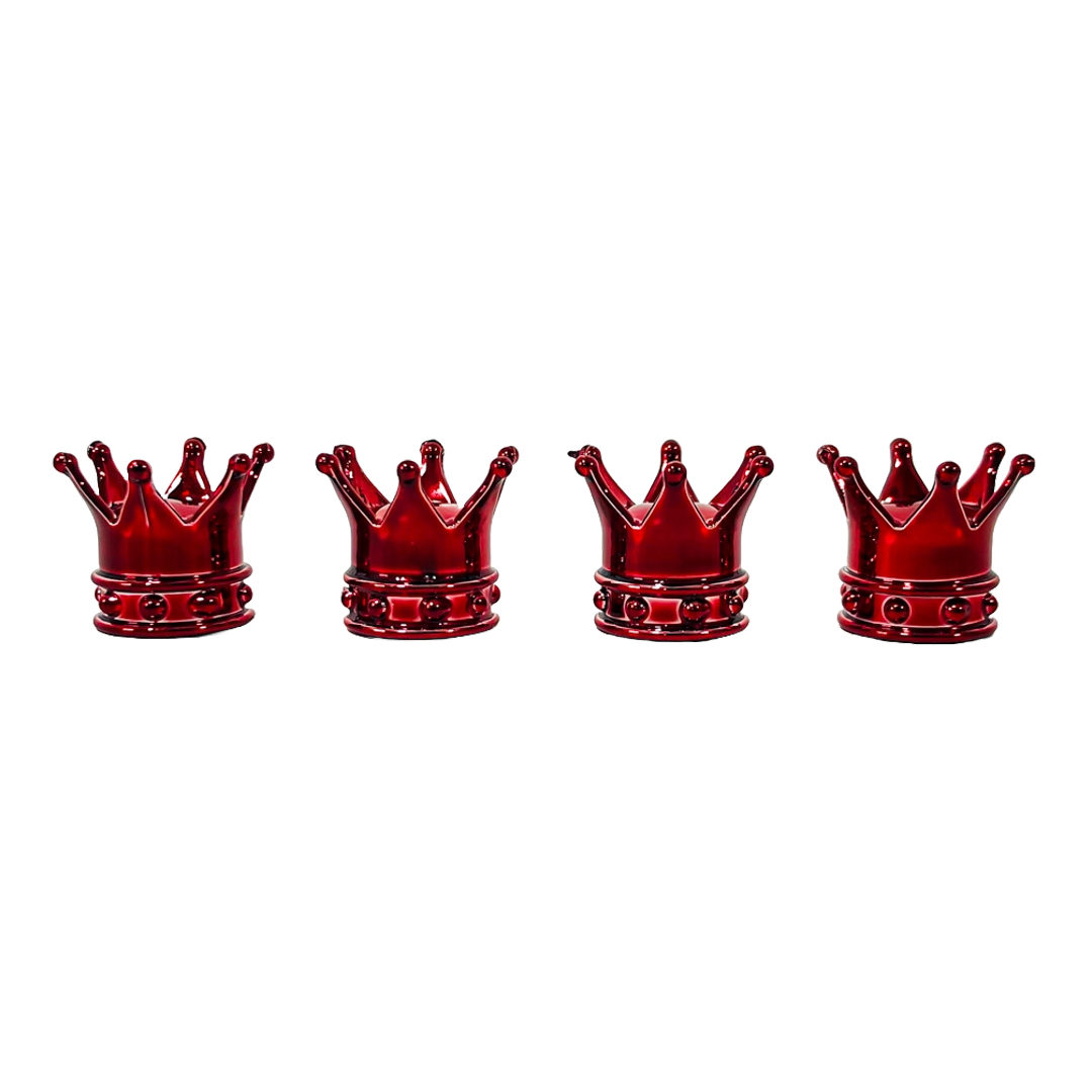 JUEGO DE TAPITAS DE VALVULA TUNNING SET X 4 PCS CORONA REY ROJAS