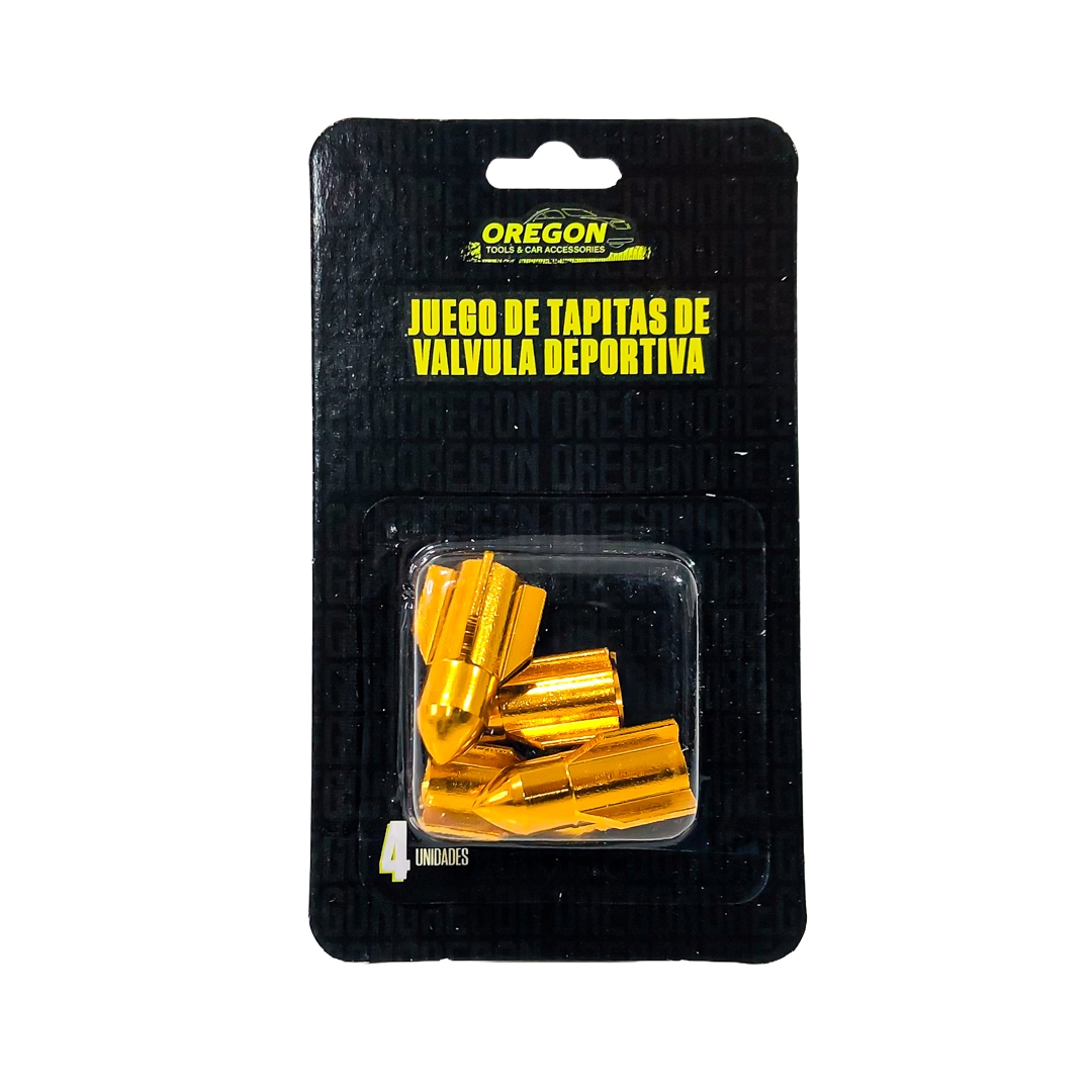 JUEGO DE TAPITAS DE VALVULA TUNNING SET X 4 PCS ROCKET DORADAS - 4