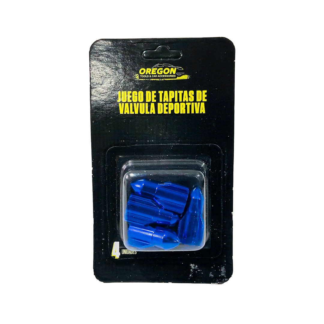 JUEGO DE TAPITAS DE VALVULA TUNNING SET X 4 PCS ROCKET AZULES - 5
