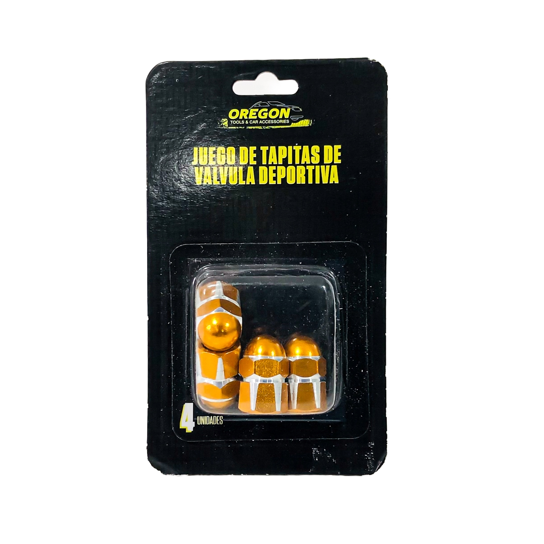 JUEGO DE TAPITAS DE VALVULA TUNNING SET X 4 PCS MUSHROOM DORADAS