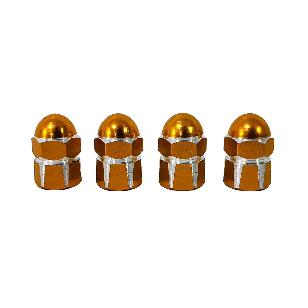 JUEGO DE TAPITAS DE VALVULA TUNNING SET X 4 PCS MUSHROOM DORADAS - 2