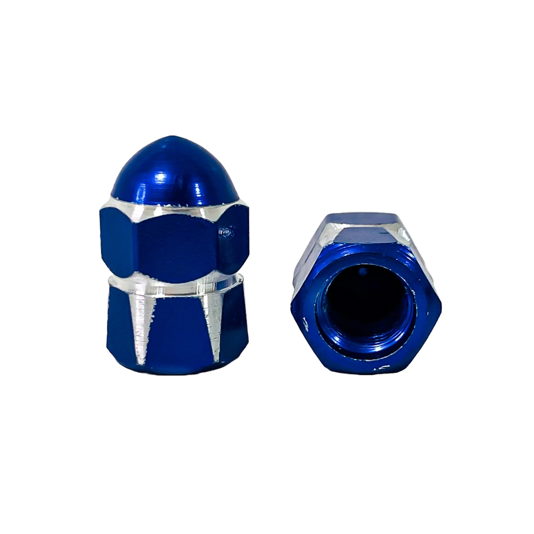 JUEGO DE TAPITAS DE VALVULA TUNNING SET X 4 PCS MUSHROOM AZULES - 2