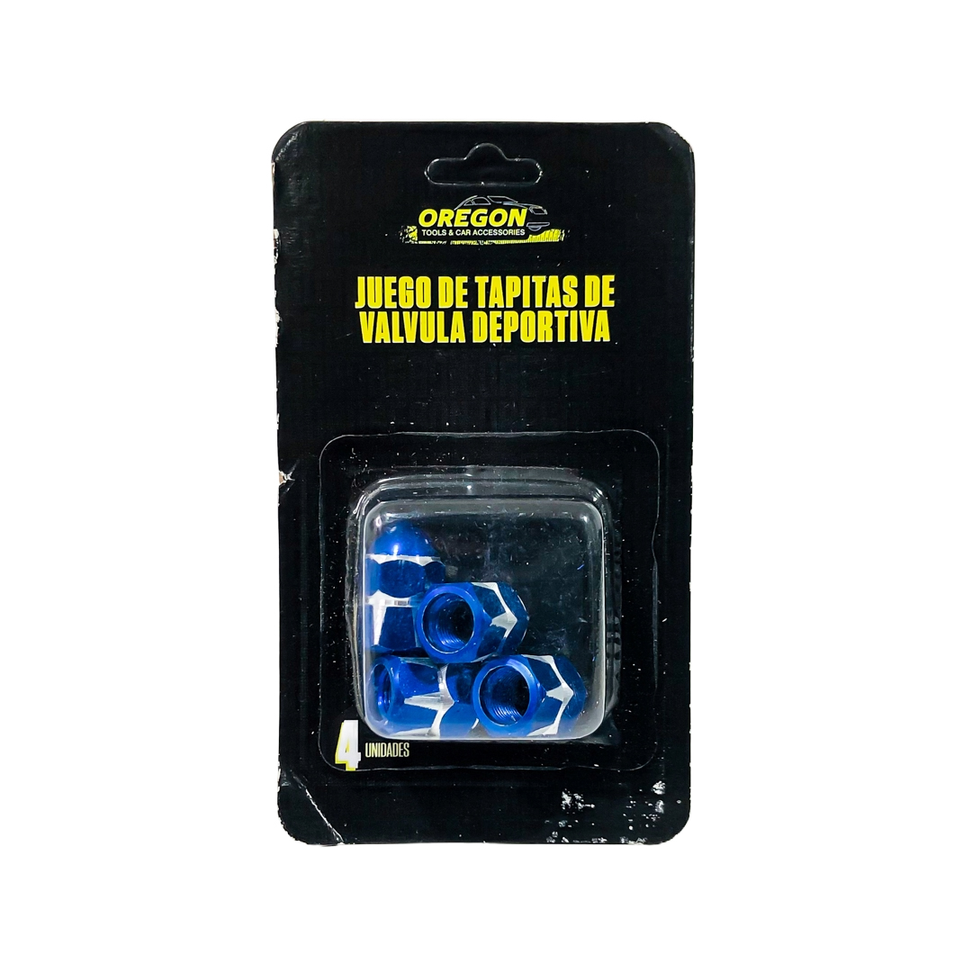 JUEGO DE TAPITAS DE VALVULA TUNNING SET X 4 PCS MUSHROOM AZULES - 3