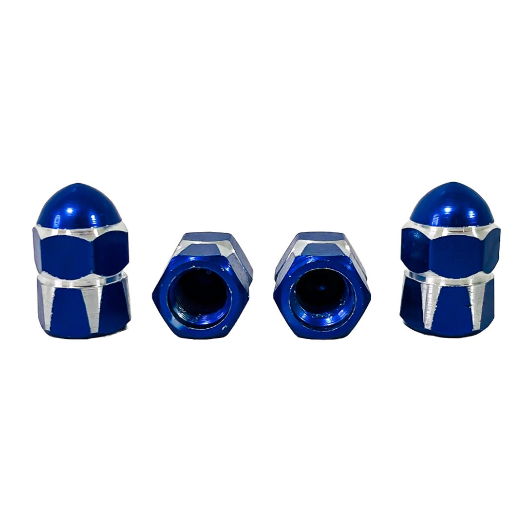 JUEGO DE TAPITAS DE VALVULA TUNNING SET X 4 PCS MUSHROOM AZULES - 4