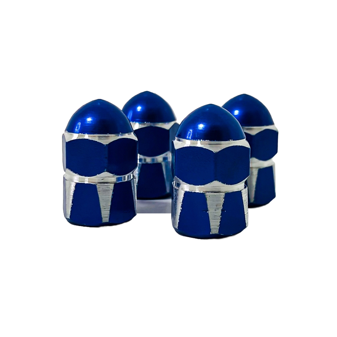 JUEGO DE TAPITAS DE VALVULA TUNNING SET X 4 PCS MUSHROOM AZULES - 5