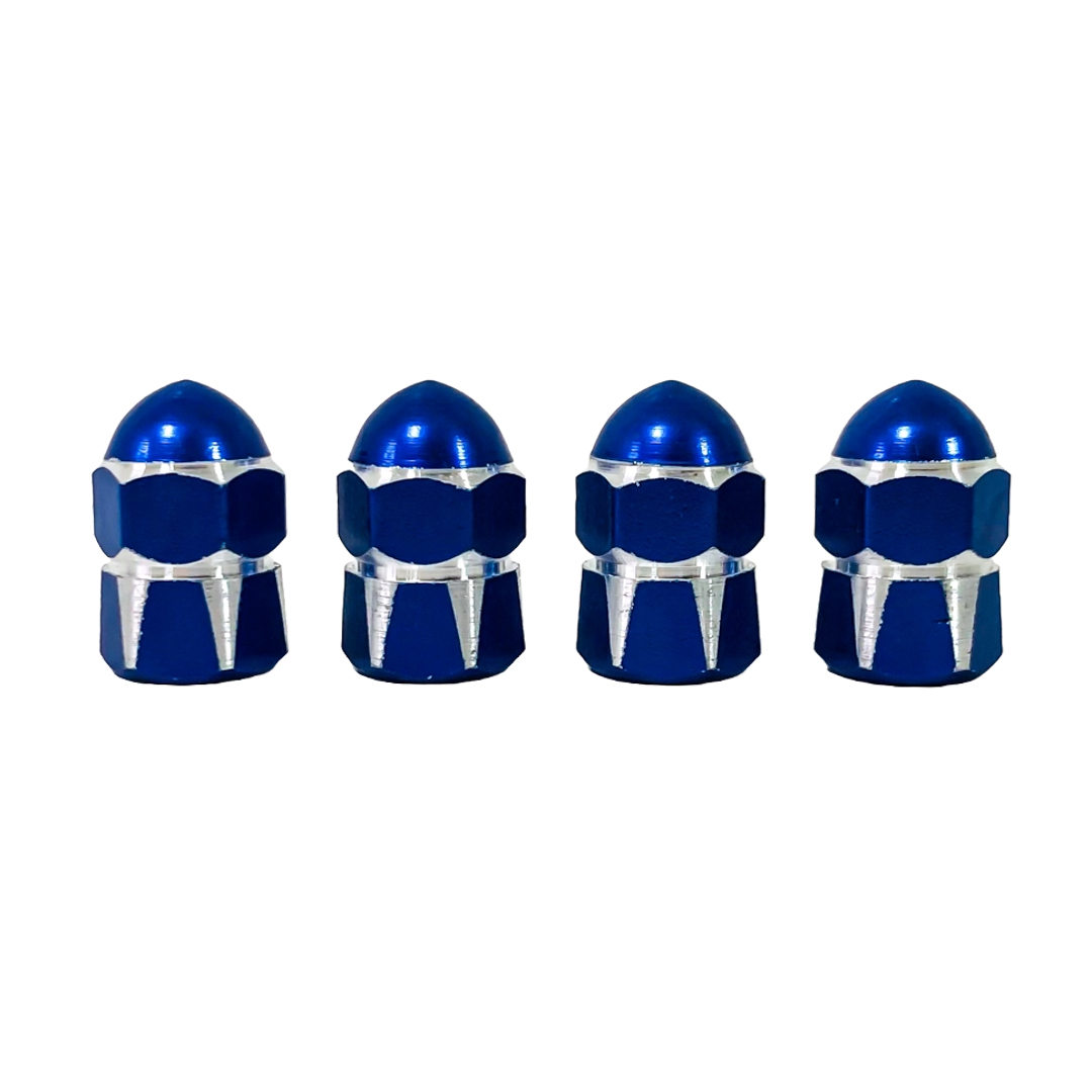 JUEGO DE TAPITAS DE VALVULA TUNNING SET X 4 PCS MUSHROOM AZULES - 6