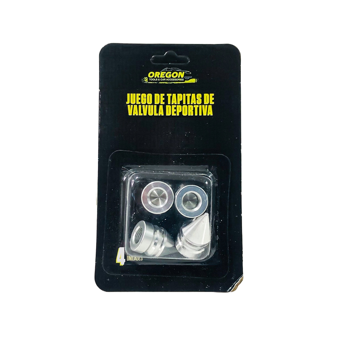 JUEGO DE TAPITAS DE VALVULA TUNNING SET X 4 PCS BALA PLATEADAS - 6