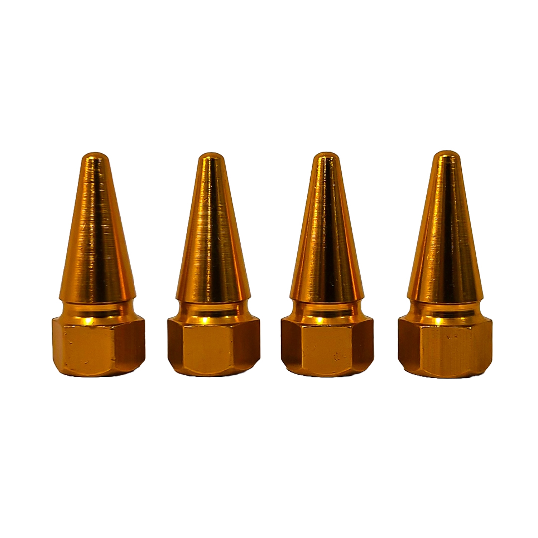 JUEGO DE TAPITAS DE VALVULA TUNNING SET X 4 PCS FLECHA DORADAS - 2
