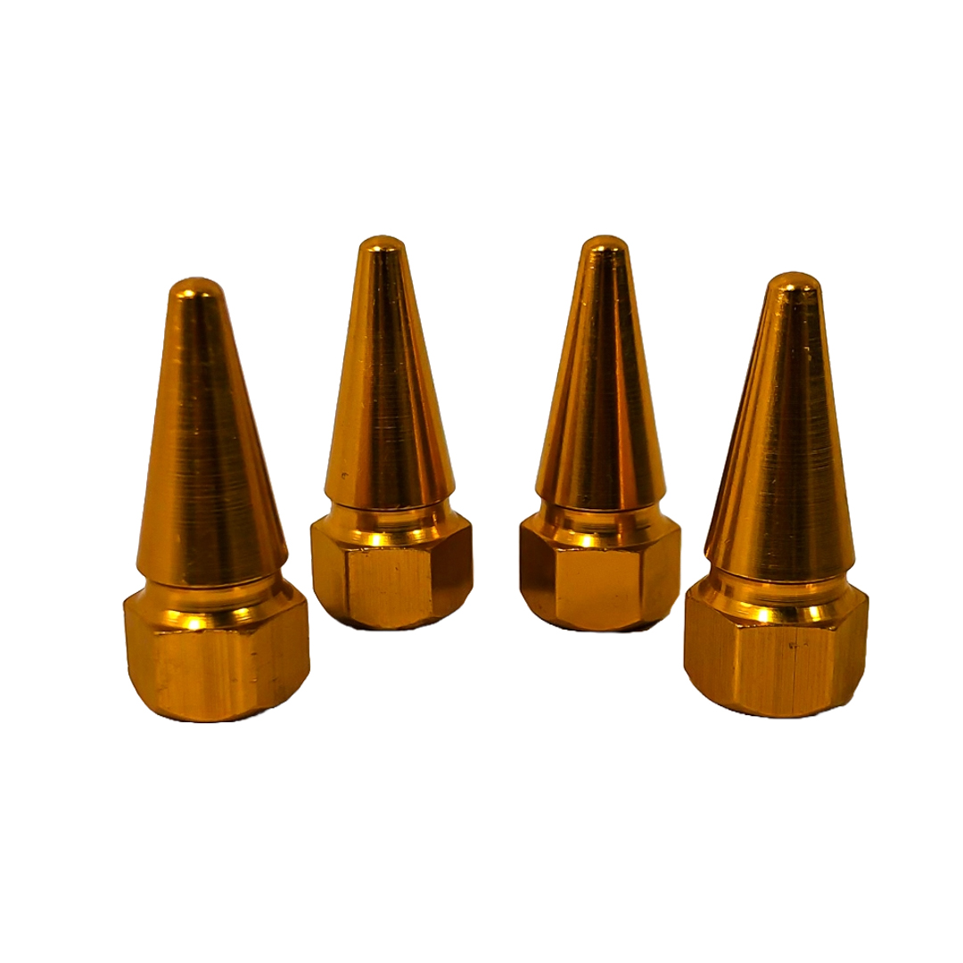 JUEGO DE TAPITAS DE VALVULA TUNNING SET X 4 PCS FLECHA DORADAS - 4