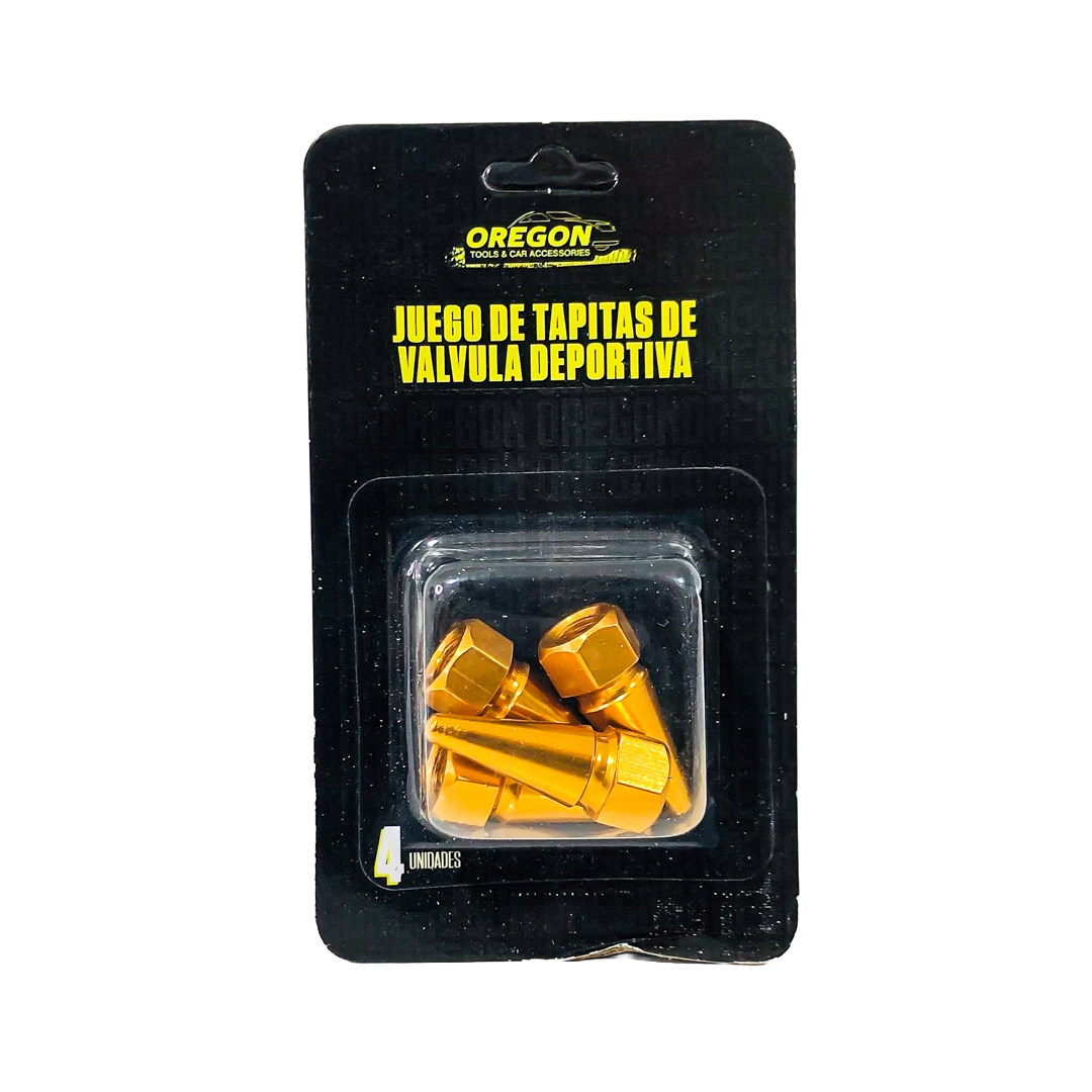 JUEGO DE TAPITAS DE VALVULA TUNNING SET X 4 PCS FLECHA DORADAS - 6