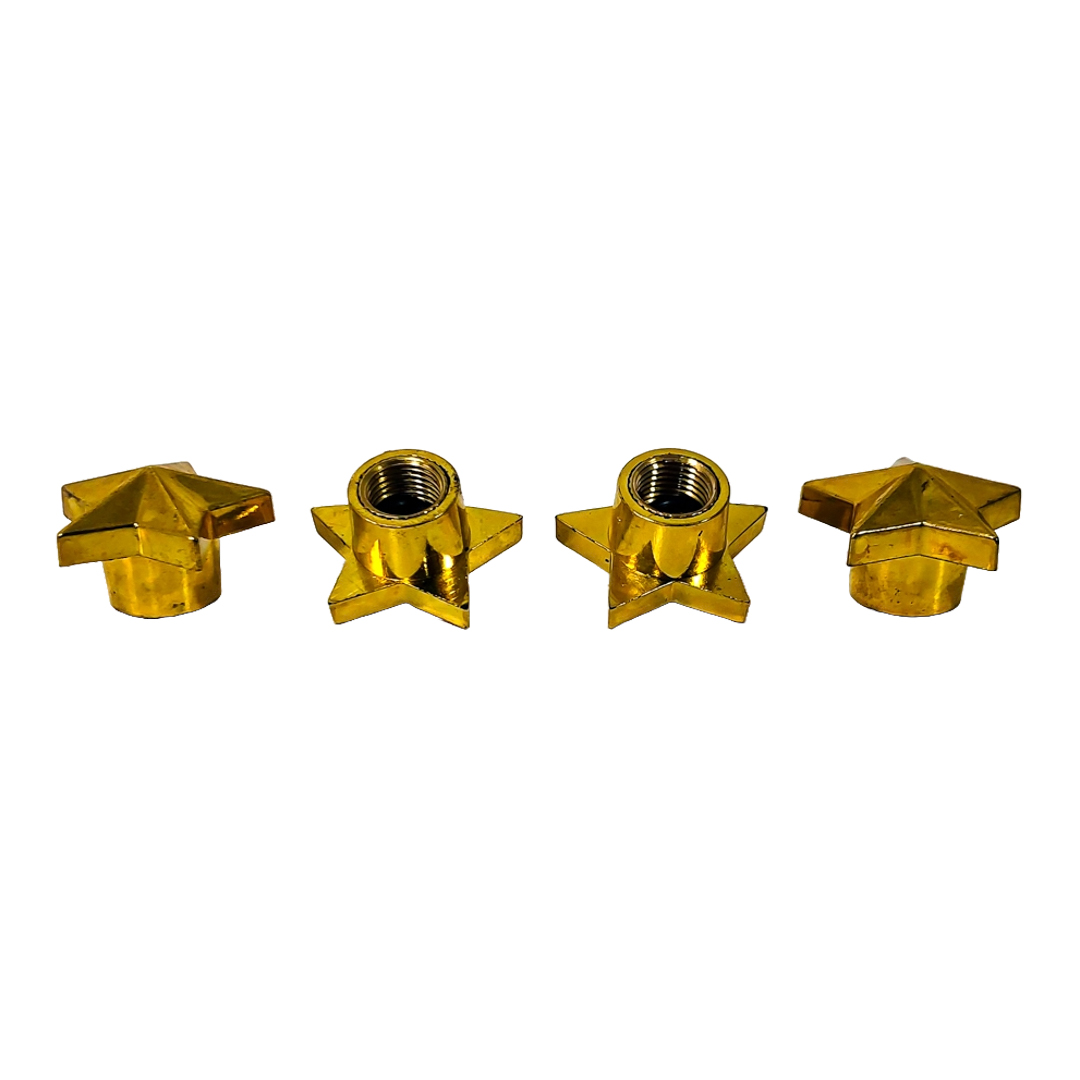 JUEGO DE TAPITAS DE VALVULA TUNNING SET X 4 PCS ESTRELLA DORADAS - 4
