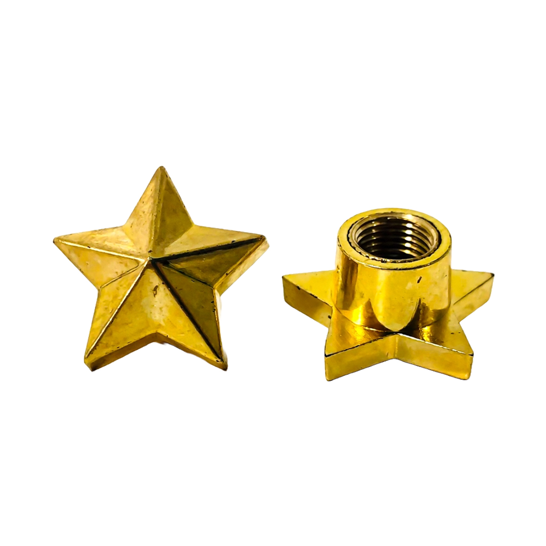 JUEGO DE TAPITAS DE VALVULA TUNNING SET X 4 PCS ESTRELLA DORADAS - 5