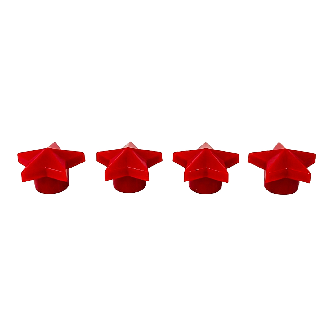 JUEGO DE TAPITAS DE VALVULA TUNNING SET X 4 PCS ESTRELLA ROJAS - 3