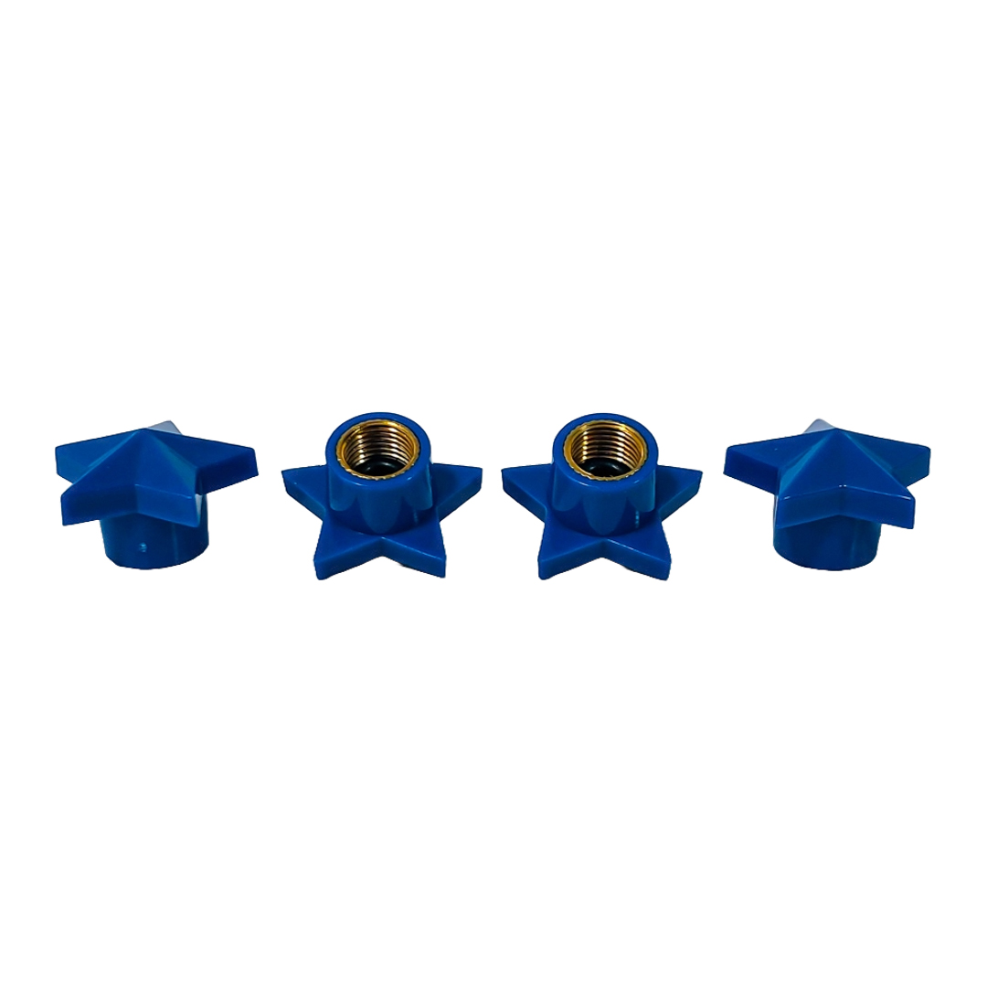JUEGO DE TAPITAS DE VALVULA TUNNING SET X 4 PCS ESTRELLA AZULES - 4