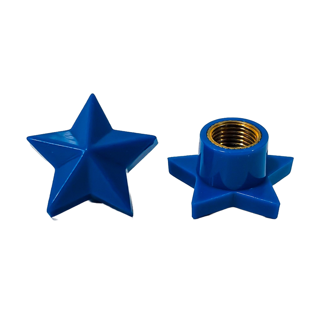 JUEGO DE TAPITAS DE VALVULA TUNNING SET X 4 PCS ESTRELLA AZULES - 5