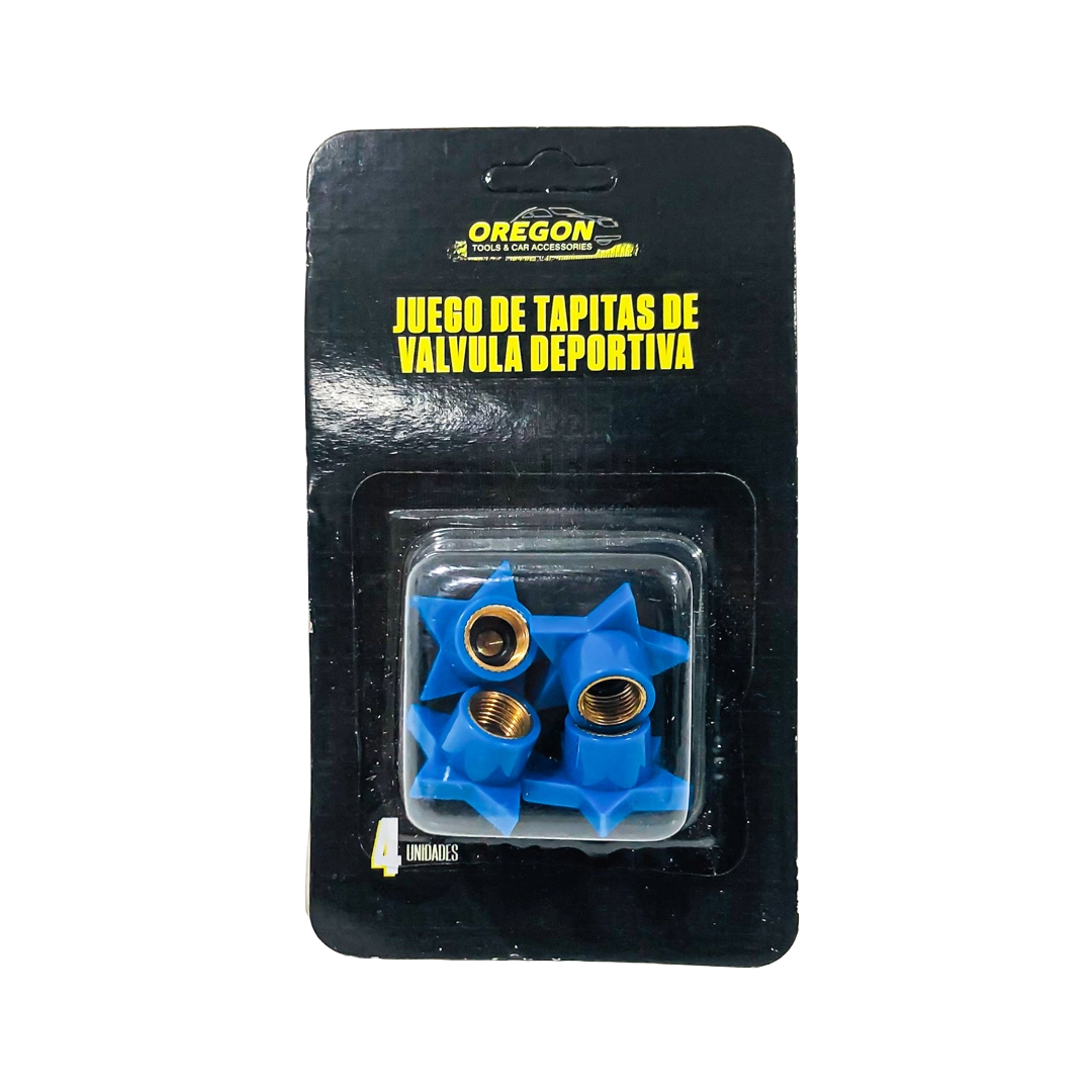 JUEGO DE TAPITAS DE VALVULA TUNNING SET X 4 PCS ESTRELLA AZULES - 6
