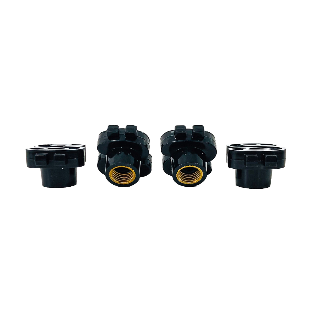 JUEGO DE TAPITAS DE VALVULA TUNNING SET X 4 PCS DOLAR NEGRAS - 3