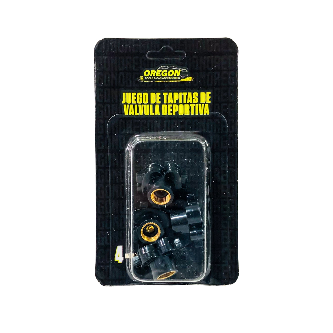 JUEGO DE TAPITAS DE VALVULA TUNNING SET X 4 PCS DOLAR NEGRAS - 4
