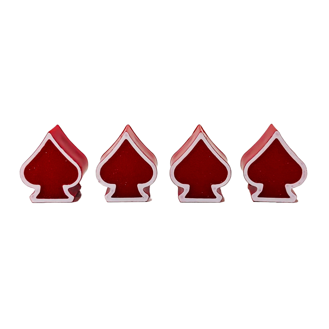 JUEGO DE TAPITAS DE VALVULA TUNNING SET X 4 PCS PICS POKER ROJAS - 2