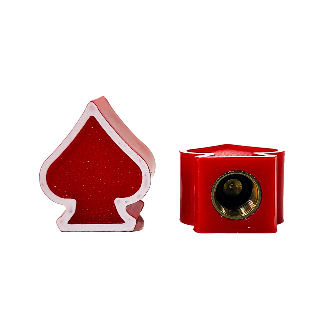 JUEGO DE TAPITAS DE VALVULA TUNNING SET X 4 PCS PICS POKER ROJAS - 4
