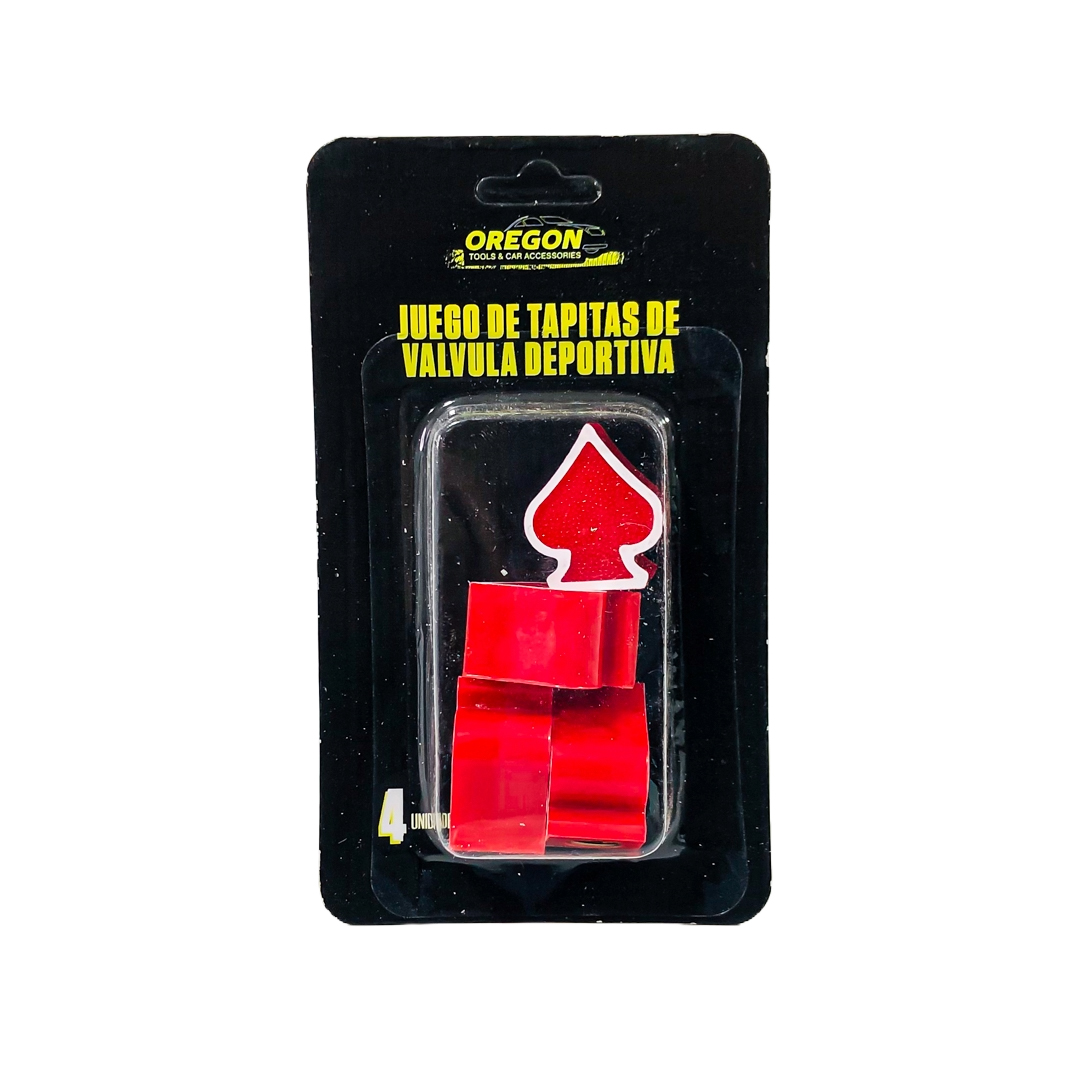 JUEGO DE TAPITAS DE VALVULA TUNNING SET X 4 PCS PICS POKER ROJAS - 5