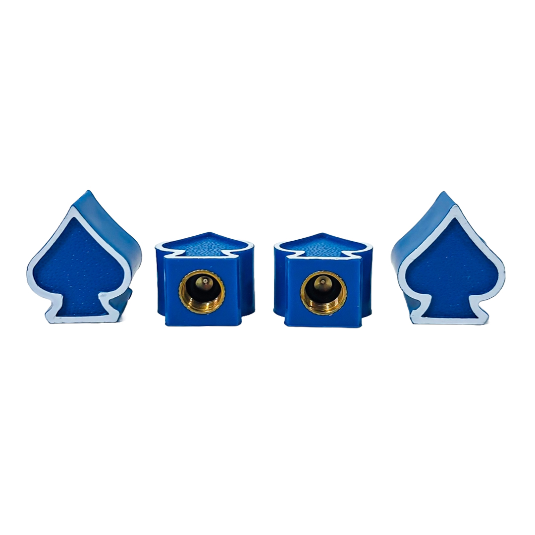 JUEGO DE TAPITAS DE VALVULA TUNNING SET X 4 PCS PICS POKER AZULES - 3