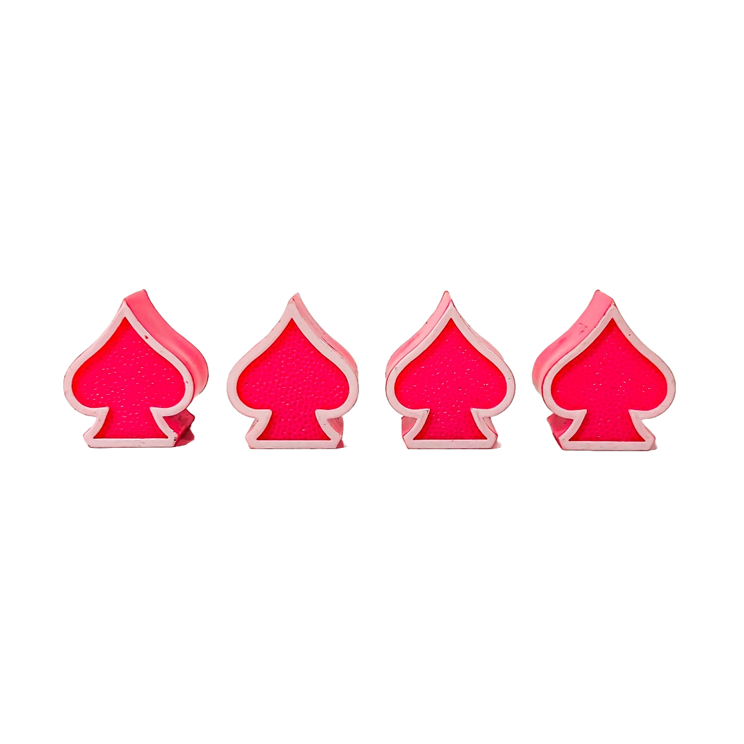 JUEGO DE TAPITAS DE VALVULA TUNNING SET X 4 PCS PICS POKER ROSAS - 2