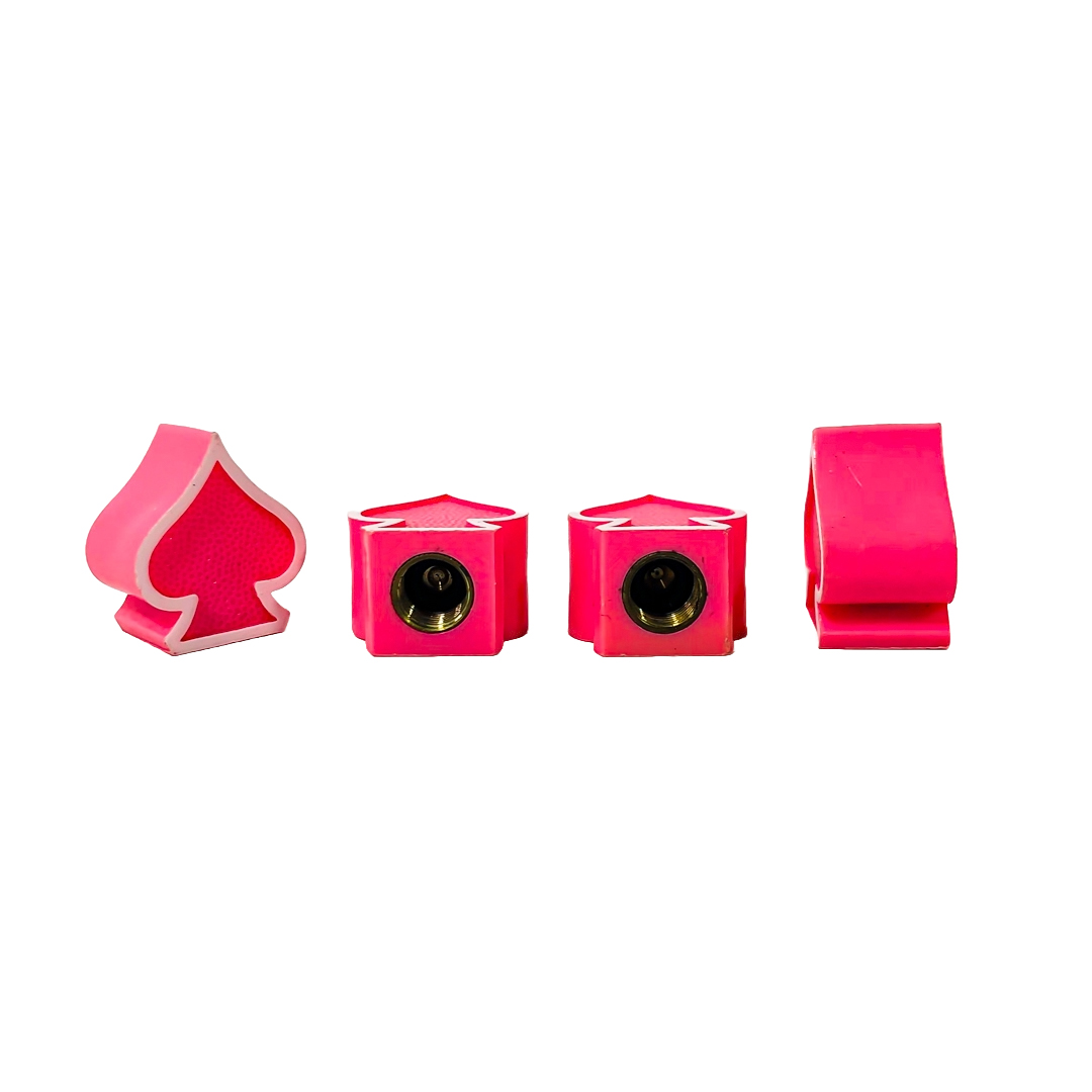 JUEGO DE TAPITAS DE VALVULA TUNNING SET X 4 PCS PICS POKER ROSAS - 3