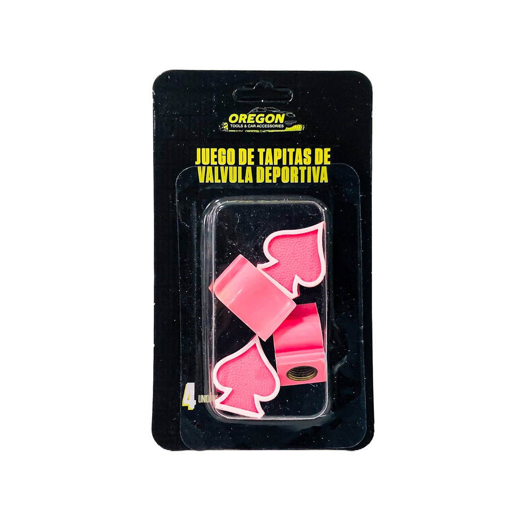 JUEGO DE TAPITAS DE VALVULA TUNNING SET X 4 PCS PICS POKER ROSAS - 5
