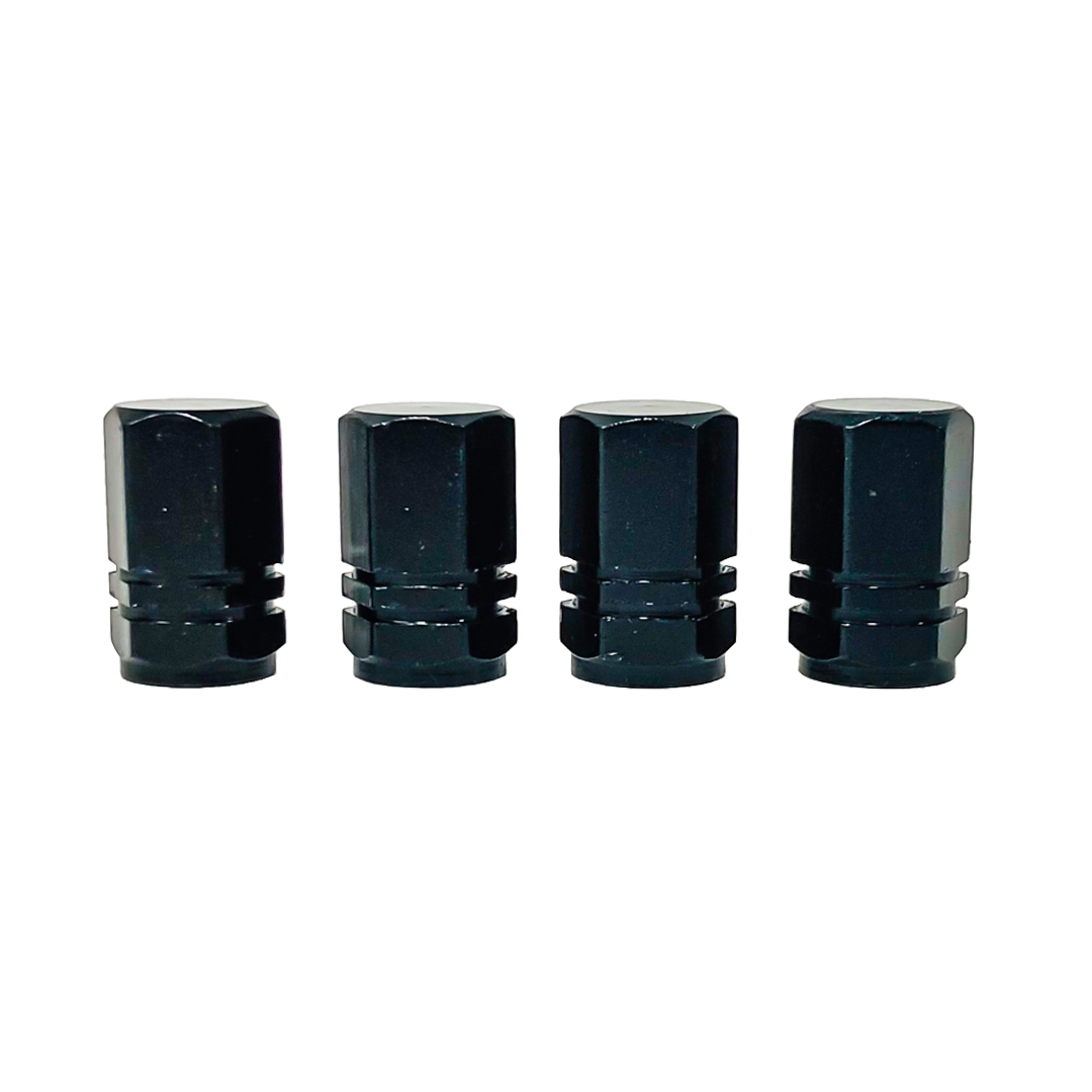 JUEGO DE TAPITAS  DE VALVULA DEPORTIVA JUEGO DE TAPITAS  DE VALVULA DEPORTIVA METALIZADA 4 PCS NEGRO UNIVERSAL - 4