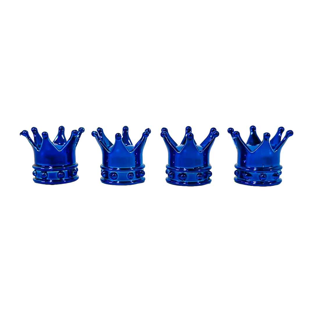 JUEGO DE TAPITAS DE VALVULA TUNNING SET X 4 PCS CORONA REY AZULES