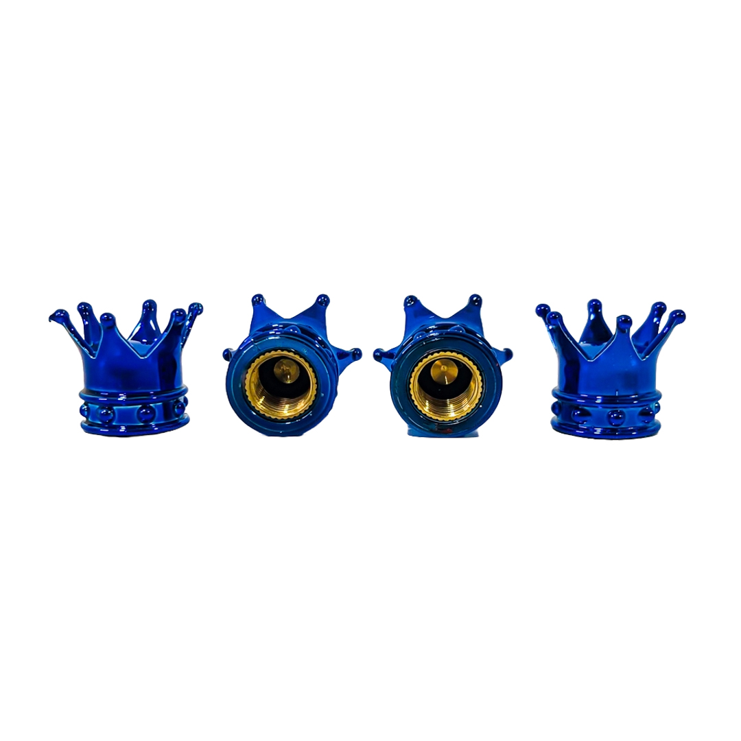 JUEGO DE TAPITAS DE VALVULA TUNNING SET X 4 PCS CORONA REY AZULES - 2