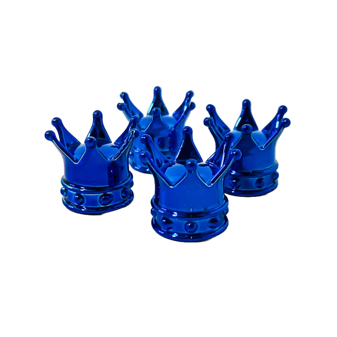 JUEGO DE TAPITAS DE VALVULA TUNNING SET X 4 PCS CORONA REY AZULES - 3