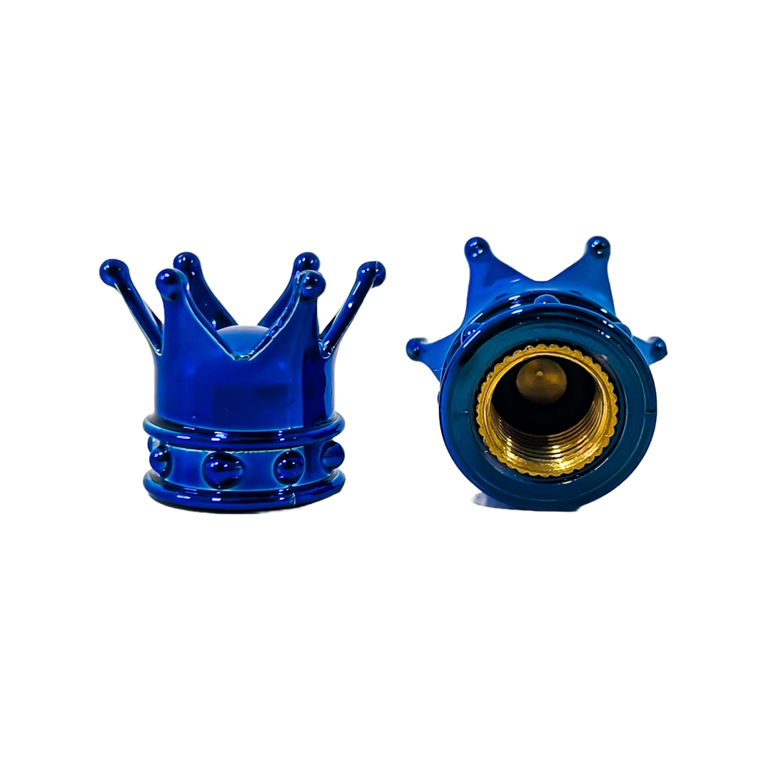 JUEGO DE TAPITAS DE VALVULA TUNNING SET X 4 PCS CORONA REY AZULES - 4