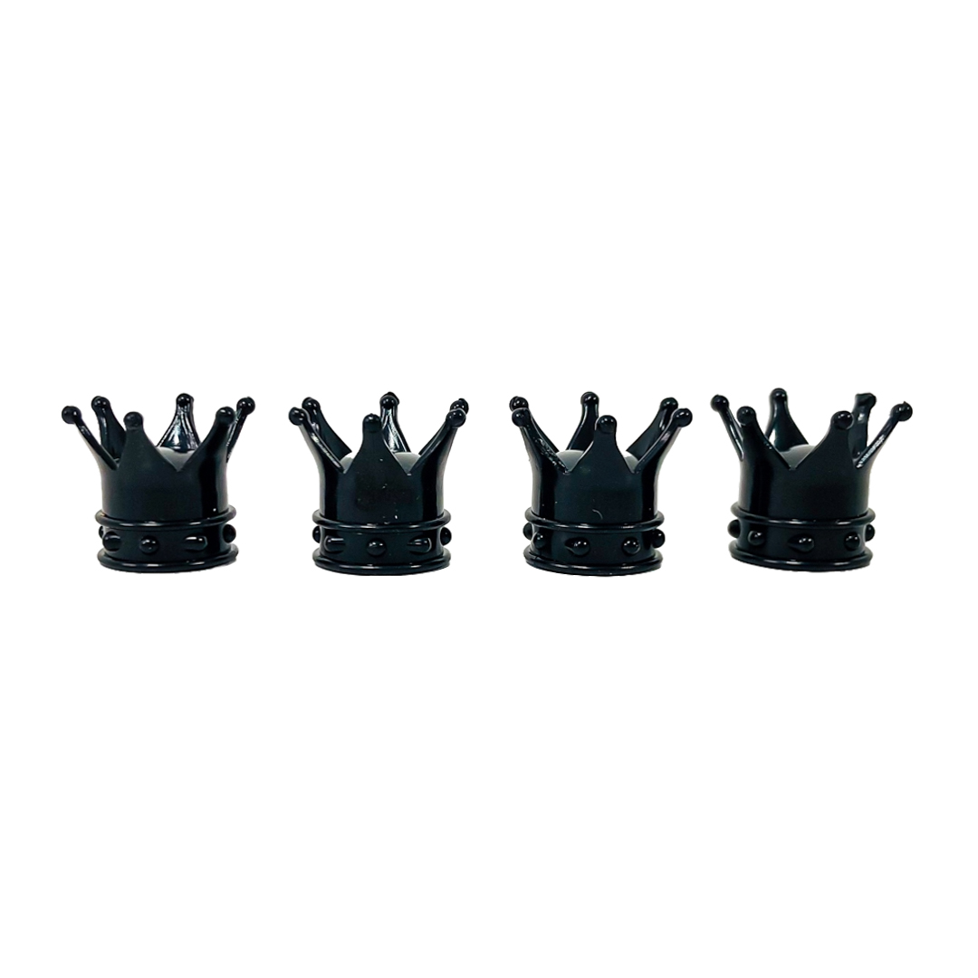JUEGO DE TAPITAS DE VALVULA TUNNING SET X 4 PCS CORONA REY NEGRAS